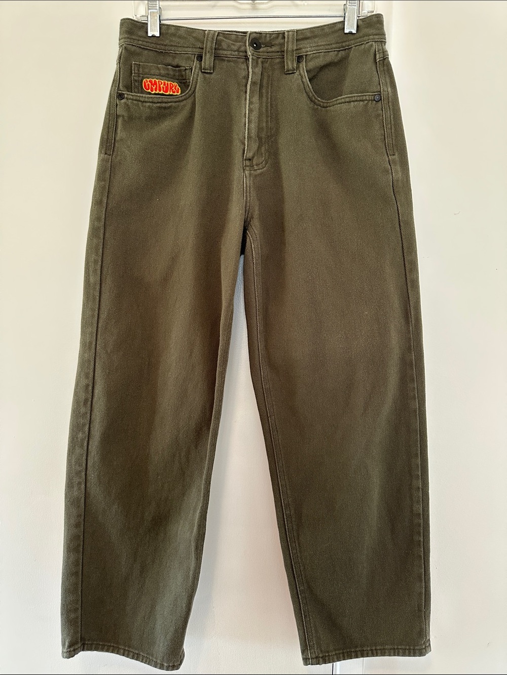 EMPYRE Men's Olive Green Relaxed Fit Jeans Size 28